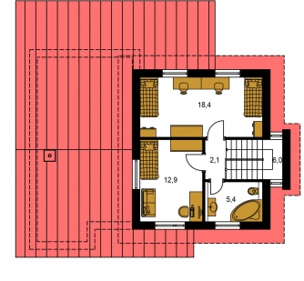 Mirror image | Floor plan of second floor - TREND 290